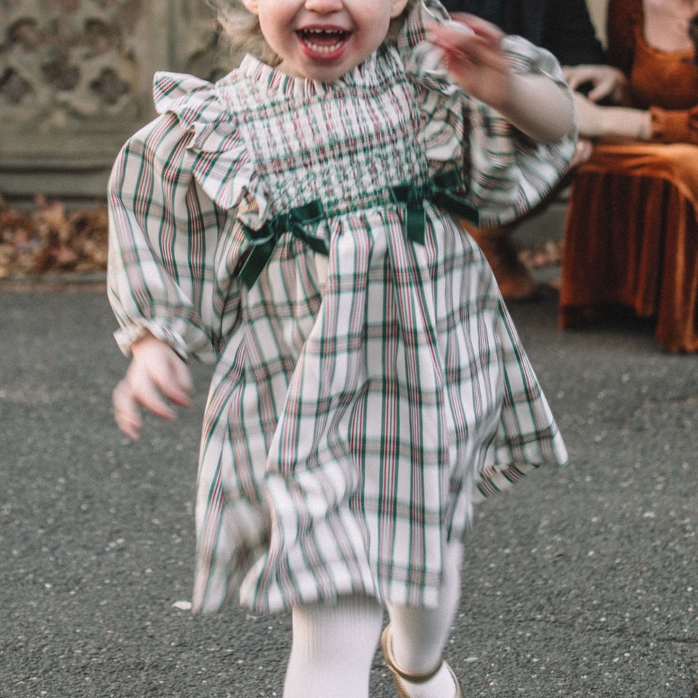 Bonnie Baby Holiday Dress with Ruffles